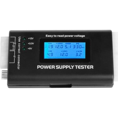 High Quality Digital LCD Power Supply Tester Multifunction Computer 20 24 Pin Sata LCD PSU HD ATX BTX Voltage Test Source C26