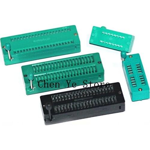 IC lock 2.54MM DIP seat Test Universal zif socket 14P 16P 18P 20P 24P 28P 40 Pins narrow wide green black