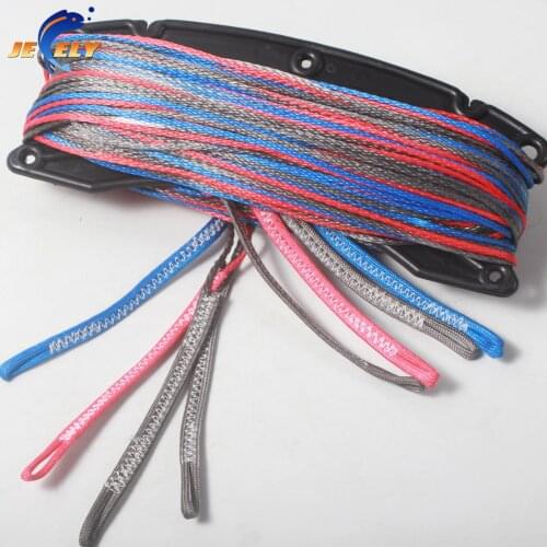 JEELY uhmwpe fiber 4 line(1red in 400kg,1blue in 400kg,2grey in 400kg) x 25m kitesufing line set end looped