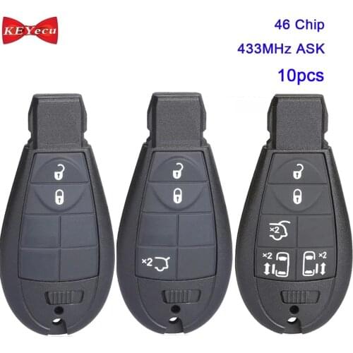 KEYECU 10x for Chrysler Grand Voyager 300C Remote Key Fob 56046715AD 68066859AF 56046710 A E 56046710AF 56046710AG 433MHz ID46