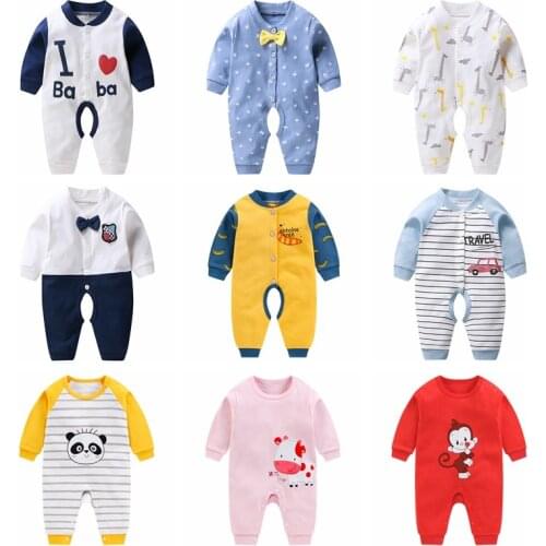 2020 New Born Clothing Autumn Cotton Newborn Long Sleeve One-piece Clothing Baby Clothes Infant Rompers For Boy Girl Jumpsuit