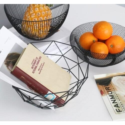Metal Fruit Vegetable Storage Bowls Kitchen Egg Baskets Holder Nordic Minimalism