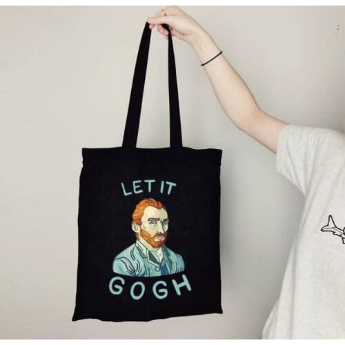 Van Gogh Shopping Reusable Bag Art Oil Painting Graphic Canvas Shoulder Bag Cute Female Harajuku Grunge Tote Shopper Bag Classic