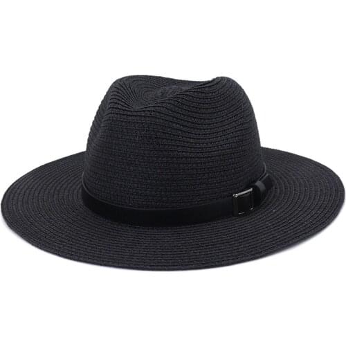 Beige White Discount 2021 Mens Sunscreen Male Summer Folding Cowboy Sunbonnet Beach Hat Large Brim Strawhat 56-60CM