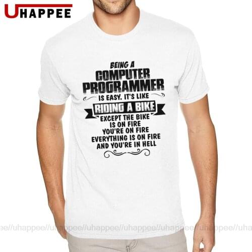 Custom Being A Computer Programmer T Shirts Mens Plus Size Short Sleeves Yellow O-neck Tees
