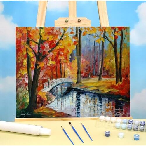 Autumn Stream DIY Painting By Numbers Package Oil Paints 40*50 Boards By Numbers Decorative Paintings Kids Wholesale