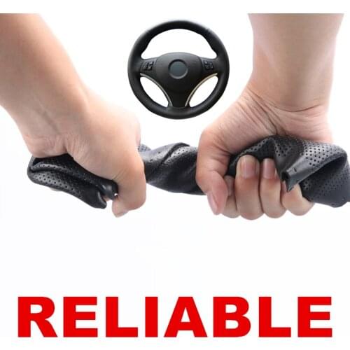 Hand stitched Black PU Artificial Leather Car Steering Wheel Cover Wrap for BMW E90 320i 325i 330i 335i E87 120i 130i 120d
