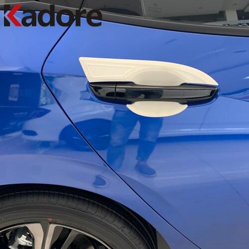 For Honda Civic 2020 2021 Caron Fiber Side Door Handle Bowl Cover Trim Decoration Cup Covers Sticker Car Styling Accessories