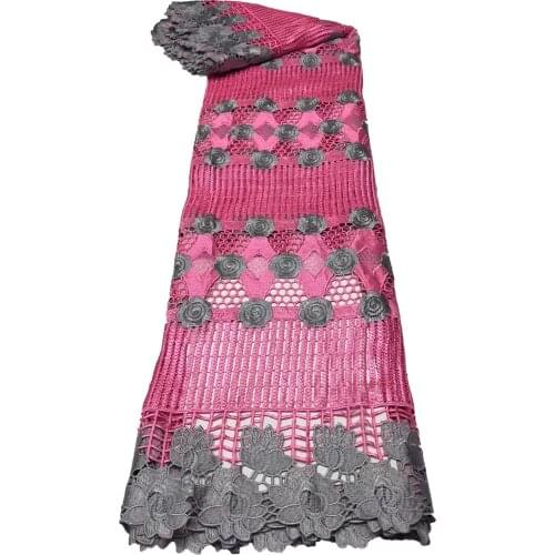 Latest Water Soluble Fabric African Guipure Cord Lace Fabric Embroidery French Nigerian Cord Lace For Wedding Party Sewing