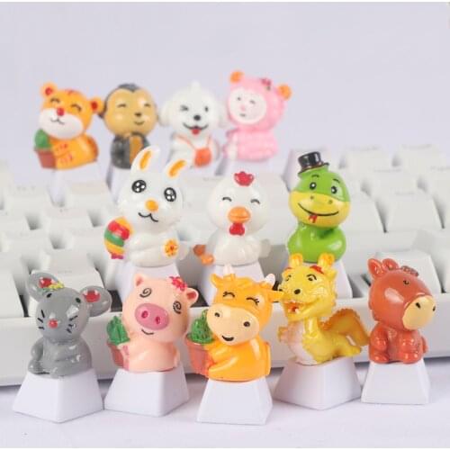 DIY keycap Personalized Cute Cartoon Zodiac Keycap For Cherry MX Switch Mechanical Gaming Keyboard small sheep Keycap