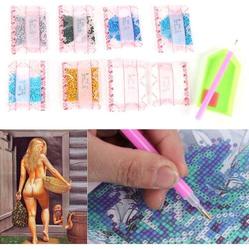 Diy Decal PC Art Crystal Diamond Self Adhesive Scrapbooking Stickers For Bathroom Decoration Bath Naked WomanS Back JU0054