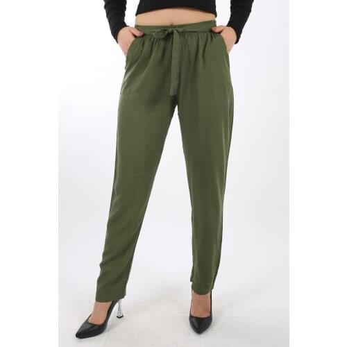 Woven Viscose Tight Bell-Bottomed Pants