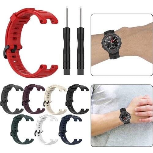 Watch Band Replacement Strap For Huami Amazfit T-Rex A1918 Adjustable Silicone Watchstrap Smart Watch Bracelet Replacement Strap