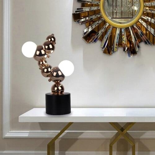 Art Italy Design Stainless Steel Ball Led Table Lamp Nordic Style Bedroom Bedside Studio Parlor Bar Decoration Table Lighting