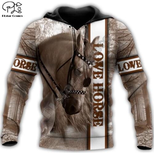 PLstar Cosmos Beautiful Colorful Horse 3D Printed Hoodies Sweatshirts Zip Hooded For Men And Women Casual Streetwear Style-D23