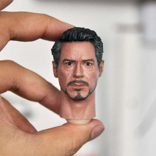 Delicate Painting 1/6 Robert Downey Jr. Tony Head Sculpt Fit 12" Figure