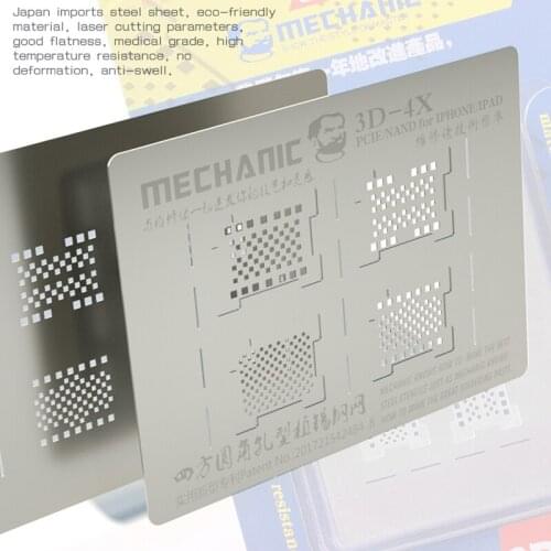 MECHANIC 3D-4X 3D Grooved Reballing Stencil For PCIE/NAND/Hard Disk iPhone 11 XR XS max XS X 8P 8 7P 7 6SP iPad 2/3/4 Air Repair