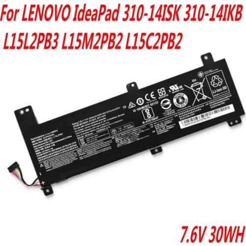 High Quality L15L2PB2 Laptop Battery For LENOVO IdeaPad 310-14ISK 310-14IKB L15L2PB3 L15M2PB2 L15C2PB2 7.6V 30WH