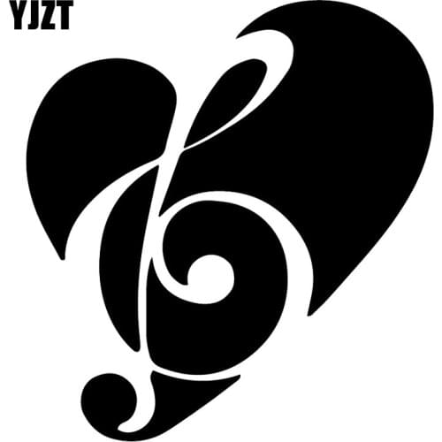 YJZT 14.9X16.2CM Love Music Creative Whole Body Car Sticker Bumper Decoration Decal C25-0365