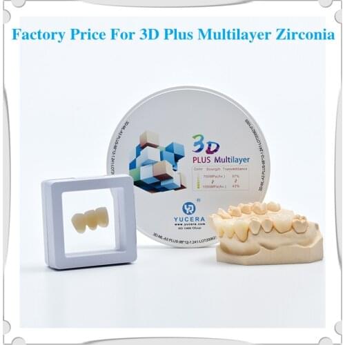 Yucera 3D Pro Multilayer Zirconium Blank CAD CAM Ceramic Zirconia Block Dental Materials for Dental Instrument Zirconia Disc