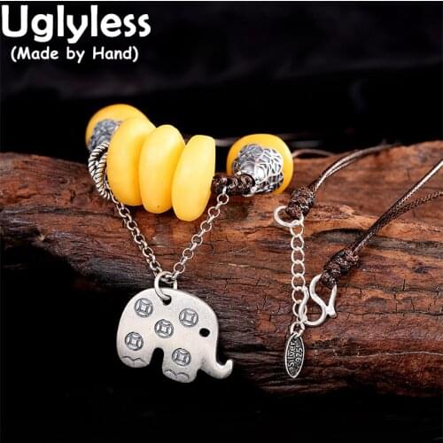 Uglyless Real Silver Charms Lovely Elephant Rings for Women Solid 925 Sterling Silver Open Rings Hollow Thai Silver Jewelry R836