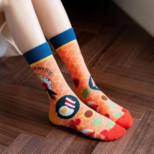 YZ-S-ZZ-0059 Personality profile middle tube cartoon socks for men and women