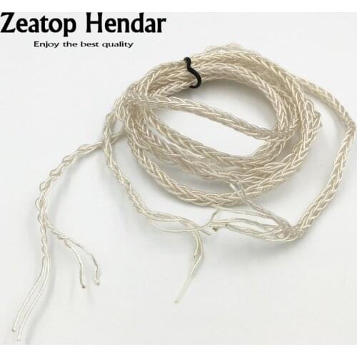 1Pcs 6N 152 Core 8 Strand Braided Earphone Cable Weaving DIY Audio Wire Pure Single Crystal Copper Silver plated 1.5M 5M