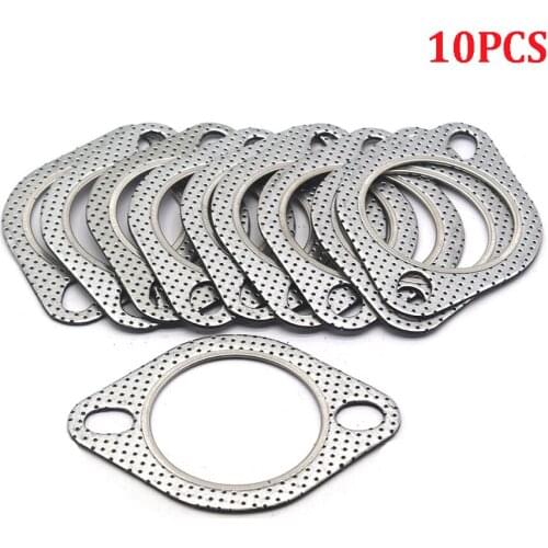 10PCS 2.5" 2-Bolt High Temp Exhaust Gasket Turbo/Header Down/Dump Pipe Flange