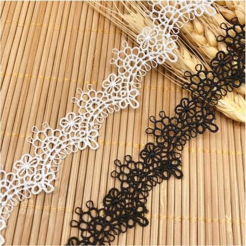 14yards width 2.7cm black white water-soluble lace trimlace ribbon fabric embroidery lace DIY dress skirt decorative accessories
