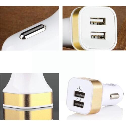 8 STYLE High Quality 2100ma Car Charger Dual USB Fast Mobile Charging Universal Phone Adapter Charger For IPhone Xi C2E8