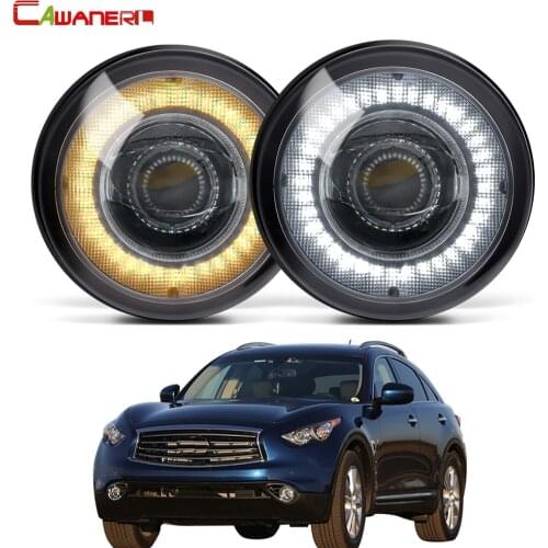 2 Pieces Car Fog Light Assembly LED Angel Eye Daytime Running Light DRL 30W H11 12V For Infiniti QX QX50 QX56 QX70 2006-2014