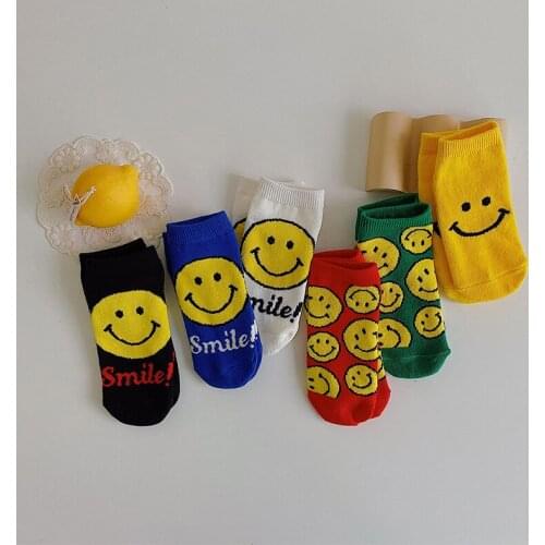 Children Cotton Short Happy Socks With Print For Kids Toddler Girls Boys Summer Cute Funny Rainbow Ankle Socks Baby Accessories
