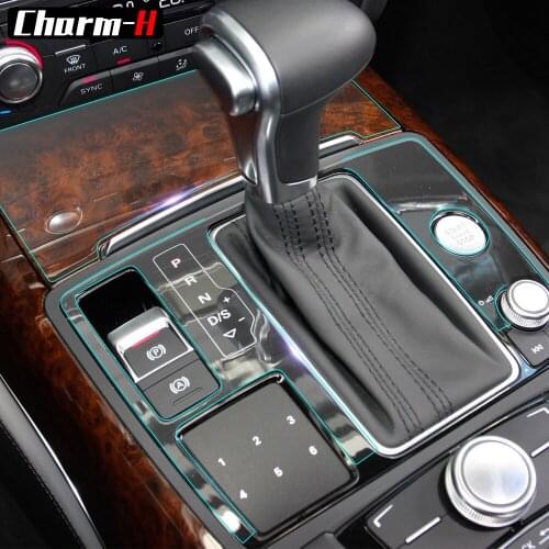 For Audi A7 2013-2018 Center Console Dashboard Gear Shift Door Panel Transparent Protective Film Sticker Accessories