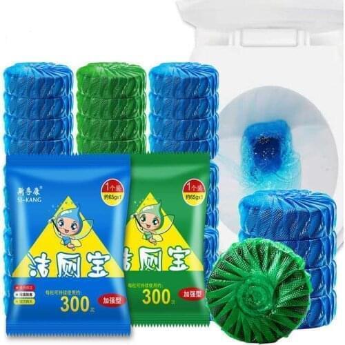 Long Lasting Toilet Bowl Cleaner Tablets Toilet Tank and Bathroom Cleaning Blue Green Toilet Cleaner 4pcs Individually Package