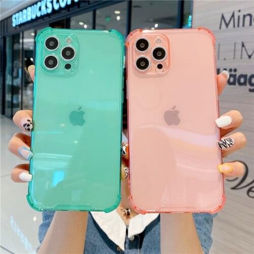 Smooth Transparent Camera Protect Phone Case For iPhone 11 12 Pro X XR XS Max 7 8 Plus SE 2020 Shockproof Soft Silicone Cover
