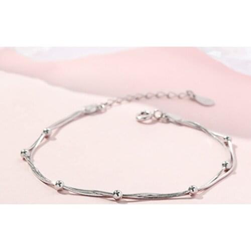 Korean Fashion Simple Double Layer Round Bracelets For Women 30% White Jewelry Elegant Wild Copper Charm Bracelet