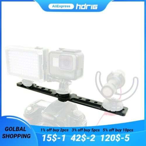 HDRIG Flash Bracket SLR Photography 1/4 Screw Interface One Two Hot Shoe Holder Sports Camera TTL120mm Short Board Photo Studio