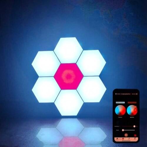 Bluetooth APP Control Modular Honeycomb Lights DIY Assembly Hexagonal Quantum Lights Free Stitching Wall Decoration Smart Lamps