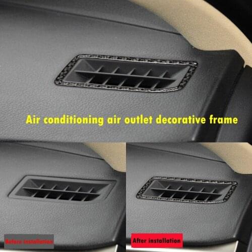 2 Pcs Carbon Fiber Car Dashboard Air-conditioning Air Outlet Decorative Frame Stickers Car Interior Products for Lexus IS250