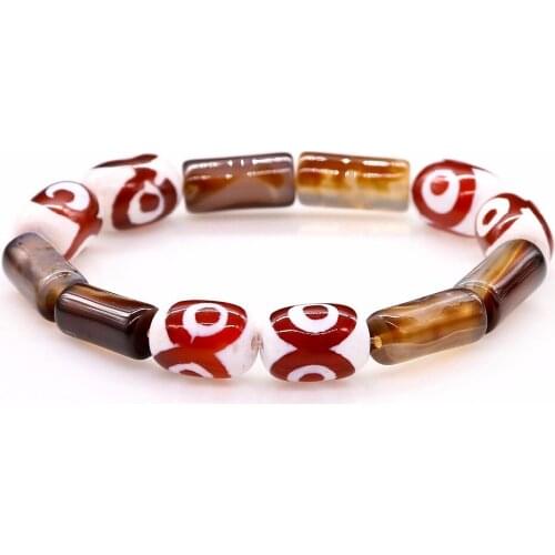 Natutal Coffee Onyx with Stone Barrel Beads Charm Bracelet & Bangle Women Accessories Jewelry Fashion Unisex Beads Gifts