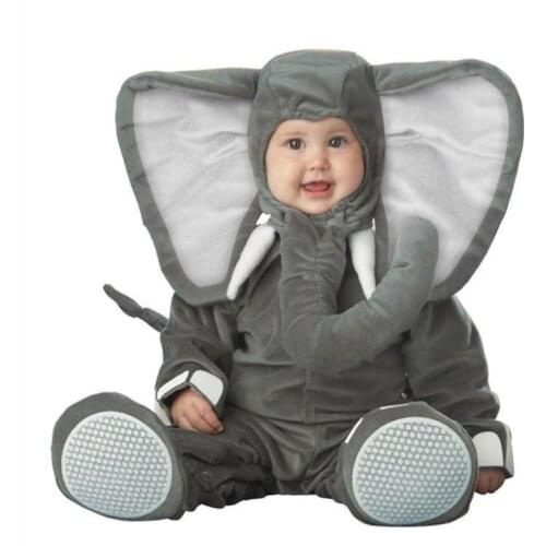 New Arrival Jumpsuit Gray Pink Elephant Monkey Lion Owl Elf Chicken Penguins Leotard Romper Infant Baby Costumes Baby Onesie