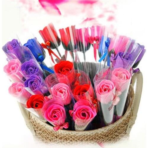 Roses Soap Flowers Creative Romantic with Wedding Favors Rose soaps flower for Valentines Gift Mothers Day Gifts