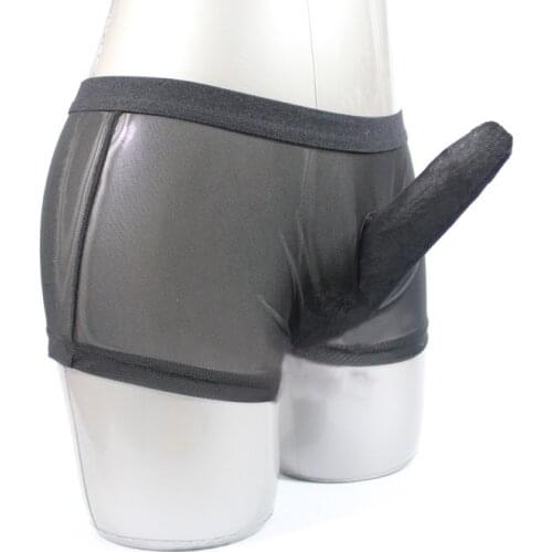 Sexy Gay Men Exotic Underwear Condom Male See-through Boxer Bind Lingerie Jockstrap Cock Sock Cueca Calzoncillos