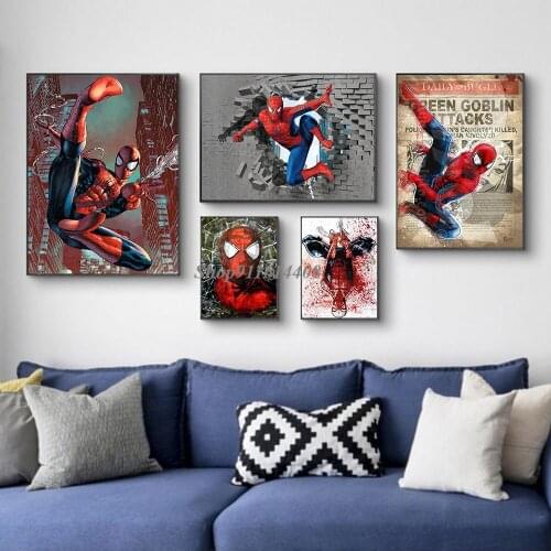 Superhero SpiderMan Avengers Canvas Print Canvas Painting Wall Art Decor Pictures on The Living Room Marvel Classic Movie Poster