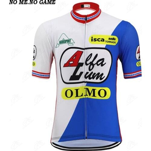 Retro Cycling Jersey mens Short Sleeve Blue & red Bicycle Jerseys Road riding clothes Breathable Bike Cycling Clothing Tops