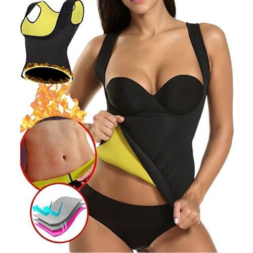 Women Shapewear Weight Loss Neoprene Sauna Sweat Waist Trainer Corset Tank Top Vest Sport Workout Slimming Fitness Body Shaper