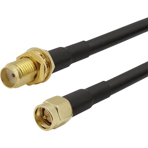1Pcs LMR200 Cable SMA Male Plug to SMA Female Jack Bulkhead Connector RF Coaxial Pigtail Antenna Extension Cables 1M-15M