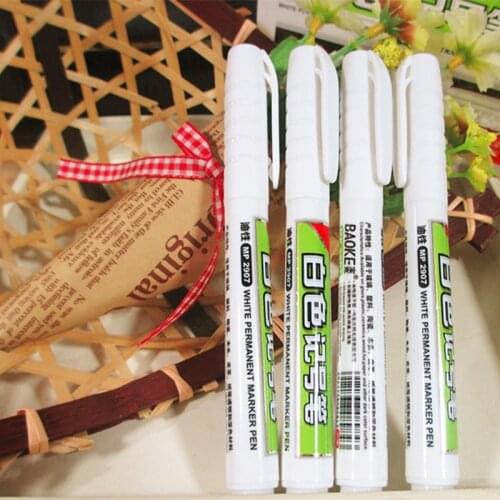 1Pc Waterproof Permanent White Ink Marker Paint Pen Stationery Art Writing Tools dropshipping