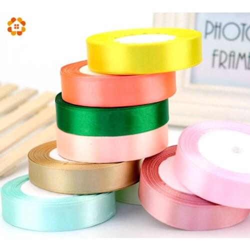 18Colors Pretty Silk Satin Ribbon 15MM 22M Wedding Party Decoration Invitation Card Gift Wrapping Scrapbooking Supplies Riband