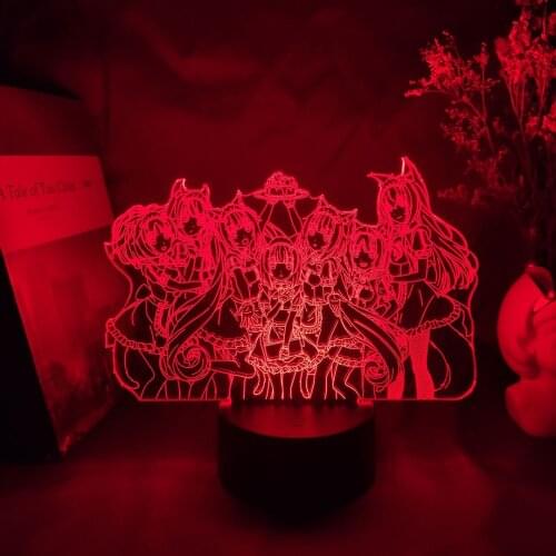 Acrylic 3D Lamp Anime Nekopara Figurines Bedroom Decor Night Light Otakus Birthday Gift Manga Room Table LED Lights Nekopara